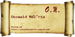 Oszwald Márta névjegykártya